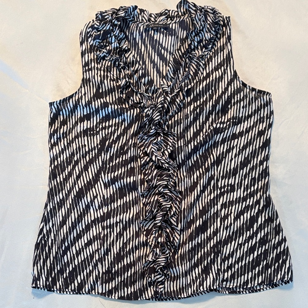 Anne Klein Ruffle-Front Sleeveless Blouse